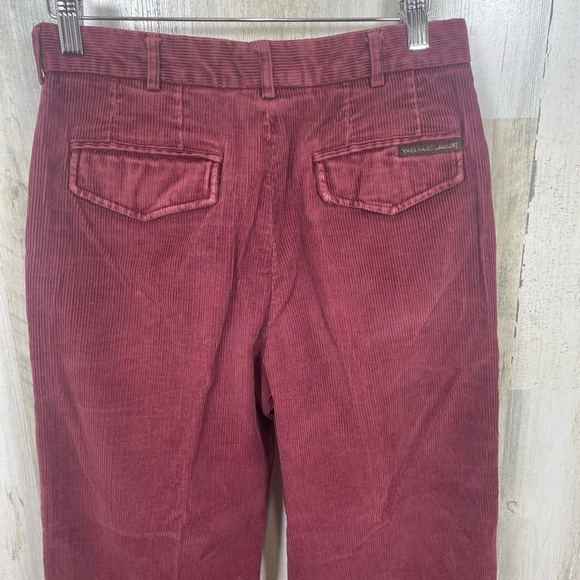 Yves Saint Laurent Sportswear Vintage Corduroy Pants Mens 29 Burgundy Maroon - Picture 5 of 11